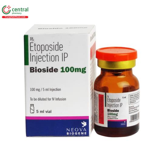 Thuốc Bioside 100mg Etoposide injection trị ung thư phổi, tinh hoàn