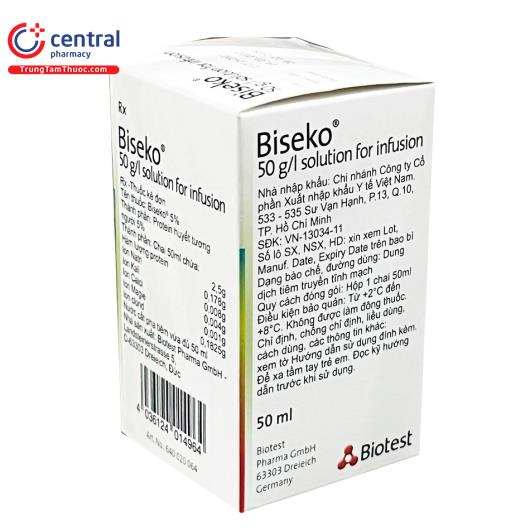 [CHÍNH HÃNG] Thuốc Biseko 50 g/l chai 50ml - Dung dịch tiêm truyền