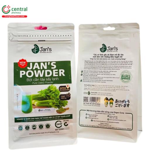 Tim 0085 Powder Bột cần tây sấy lạnh Jan’s Powder giúp thải độc tố, thanh lọc cơ thể