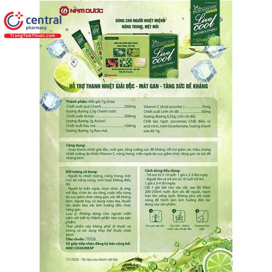 [CHÍNH HÃNG] Bột Sủi Thanh Nhiệt Livecool (Hương Chanh)