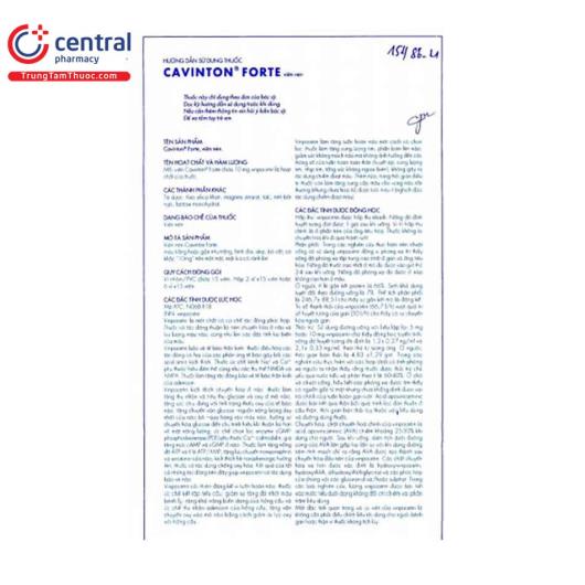 [CHÍNH HÃNG] Thuốc Cavinton Forte 10mg trị rối loạn tuần hoàn não