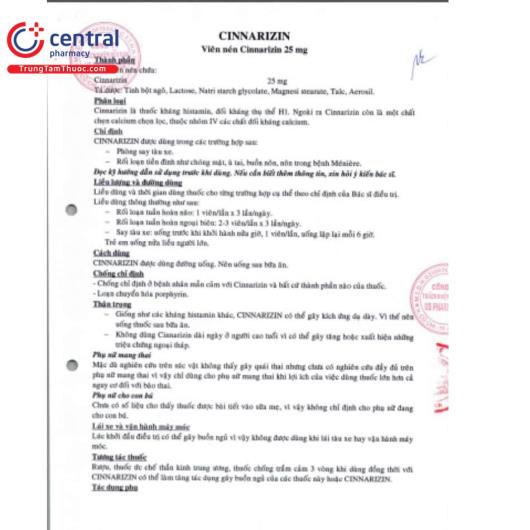 cinnarizin 1 min G2873