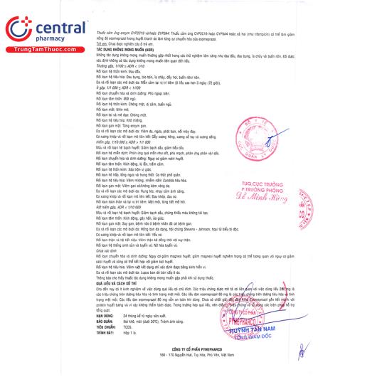 [CHÍNH HÃNG] Thuốc Esoxium Inj 40mg điều trị bệnh trào ngược dạ dày ...