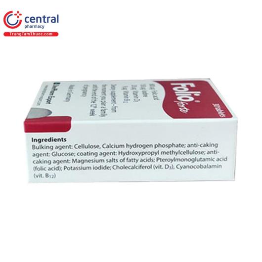 [CHÍNH HÃNG Thuốc Folio forte bổ sung đầy đủ dưỡng chất cho mẹ bầu