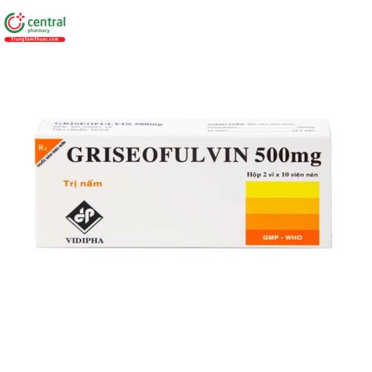 Thuốc Griseofulvin 500mg Vidipha điều Trị Hiệu Quả Nấm Da Tóc Móng