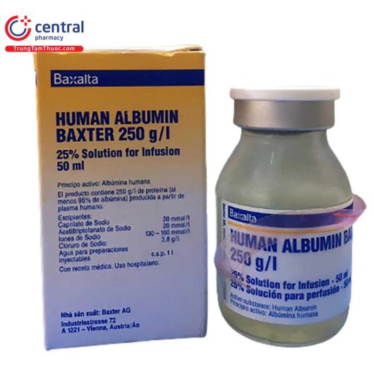 human albumin 250g l baxter 50ml U8553