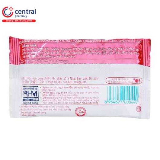 keo gum khong duong xylitol huong strawberry mint 116g 4 S7483