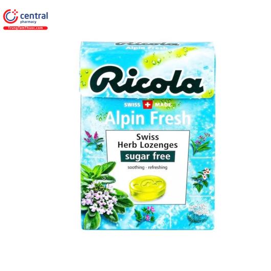 Kẹo thảo mộc không đường hương bạc hà Ricola Alpin Fresh (40g)