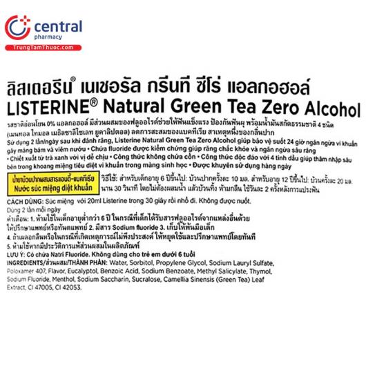 listerine natural green tea 500ml T8840