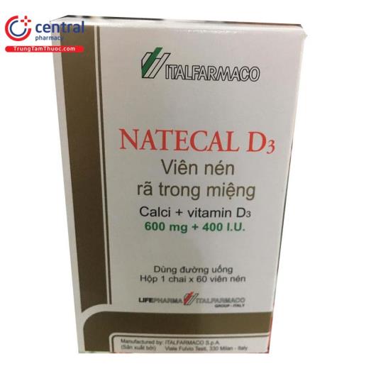 Thuốc Natecal D3 (lọ 60 viên) - cung cấp vitamin và khoáng chất