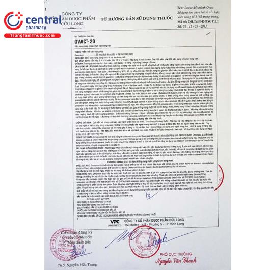 [CHÍNH HÃNG] Thuốc Ovac 20mg điều trị viêm loét dạ dày