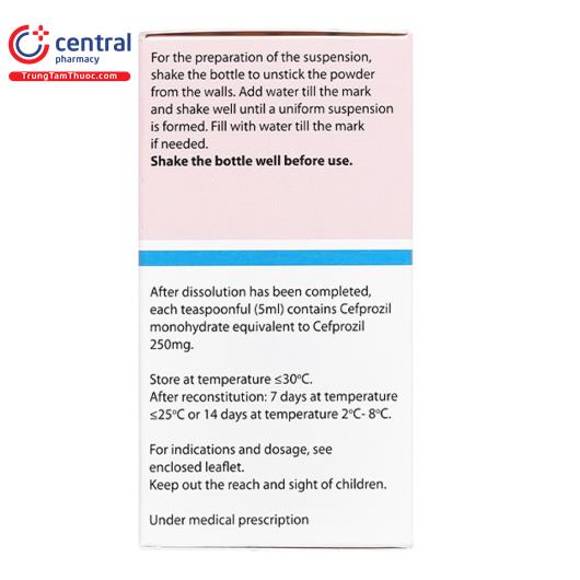 Thuốc Pricefil 250mg/5ml 30ml - điều trị nhiễm khuẩn ở trẻ nhỏ