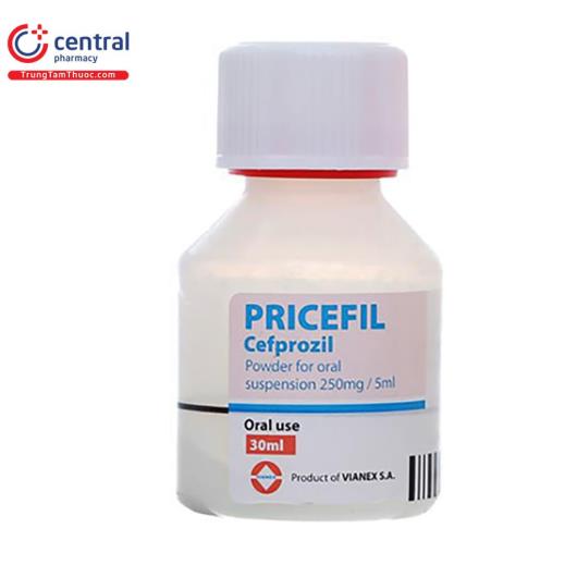 Thuốc Pricefil 250mg/5ml 30ml - điều trị nhiễm khuẩn ở trẻ nhỏ