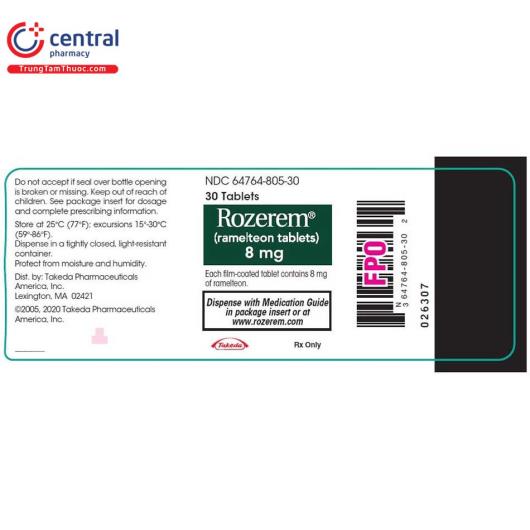 [CHÍNH HÃNG] Thuốc điều trị mất ngủ Rozerem 8mg: chỉ định, lưu ý