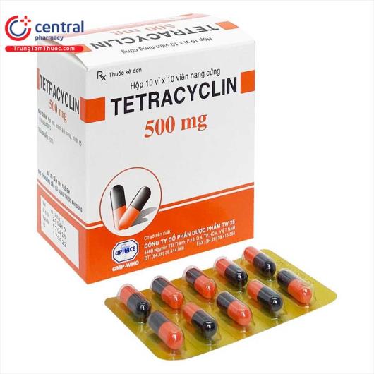 Thuốc Tetracyclin 500mg TW25 (10 vỉ x 10 viên): tác dụng, liều dùng