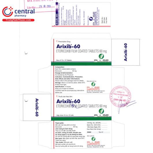 [CHÍNH HÃNG] Thuốc Arixib-60 chống viêm điều trị thấp khớp
