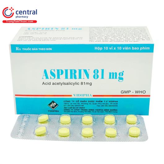 [CHÍNH HÃNG] Thuốc Aspirin 81mg Vidipha dự phòng đột quỵ