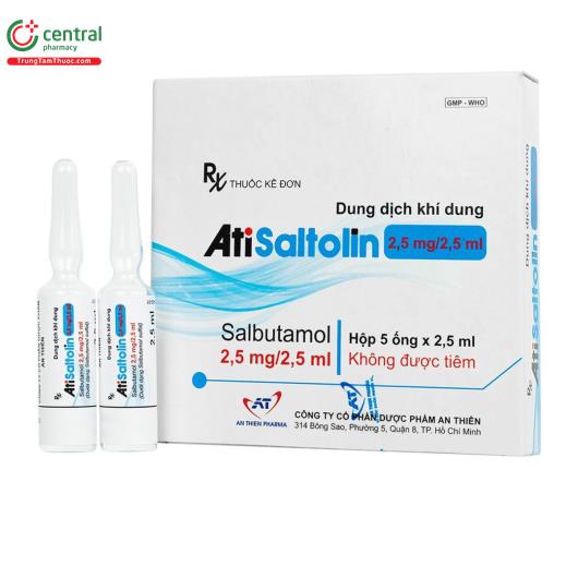 Thuốc AtiSaltolin 2,5mg/2,5ml điều trị chứng co thắt phế quản nặng