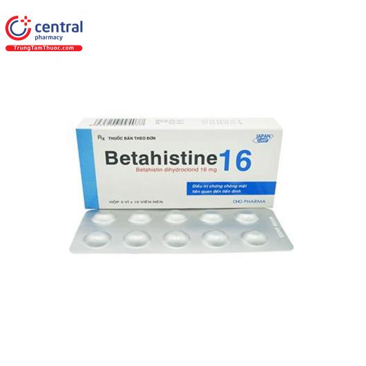 [CHÍNH HÃNG] Thuốc Betahistine 16mg DHG điều trị rối loạn tiền đình