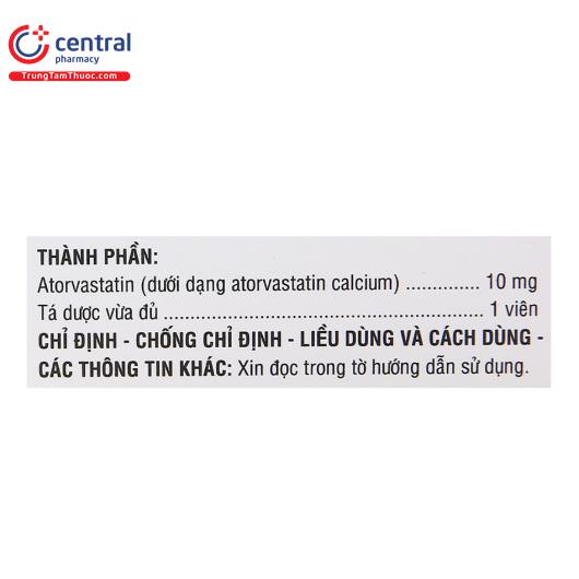 [CHÍNH HÃNG] Thuốc Lipvar 10 giúp giảm cholesterol trong máu