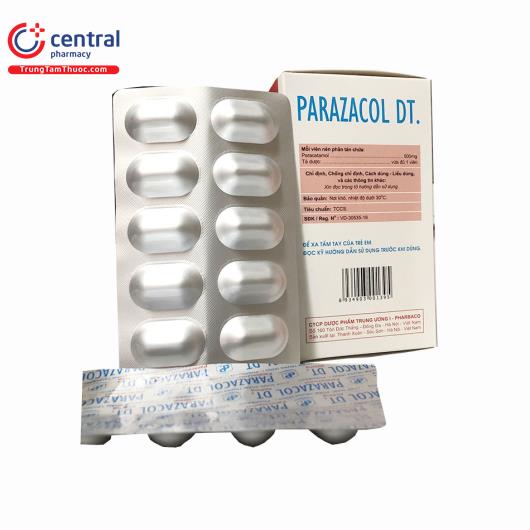 [CHÍNH HÃNG] Thuốc Parazacol DT. 500mg trị sốt, cơn đau hiệu qủa