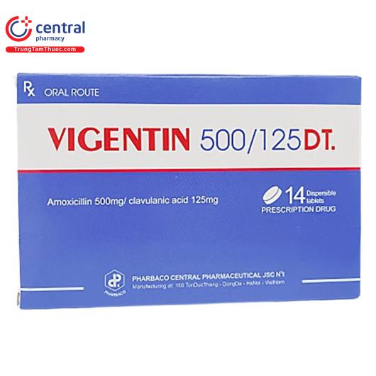 [CHÍNH HÃNG] Thuốc Vigentin 500/125 DT điều trị nhiễm khuẩn