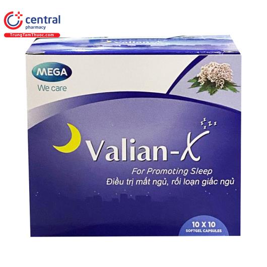 Thuốc Valian-X (Hộp 100 viên): Trị mất ngủ, lo âu, rối loạn giấc ngủ