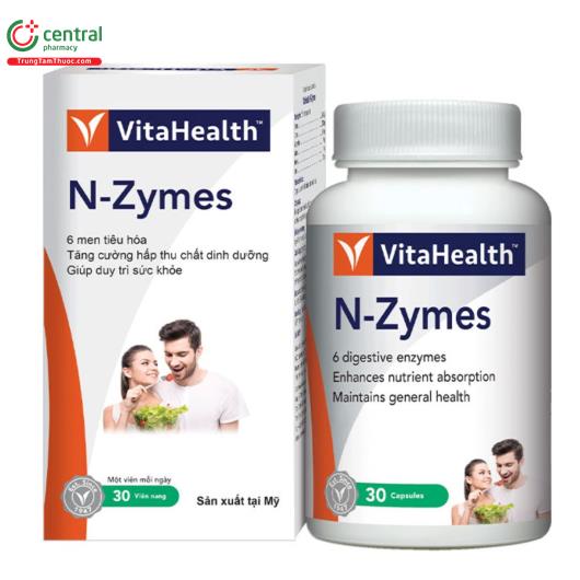 Octozymes Thuốc VitaHealth N-Zymes hỗ trợ tiêu hóa và giảm đầy bụng khó tiêu