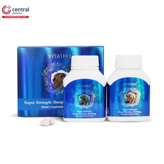 Vitatree Super Strength Sheep Placenta 60000mg (Hộp 2 lọ x 60 viên)