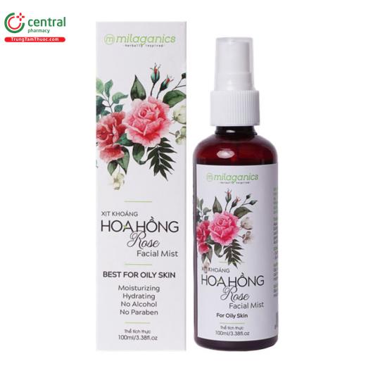 xit khoang milaganics hoa hong rose facial mist 100ml 1 V8471