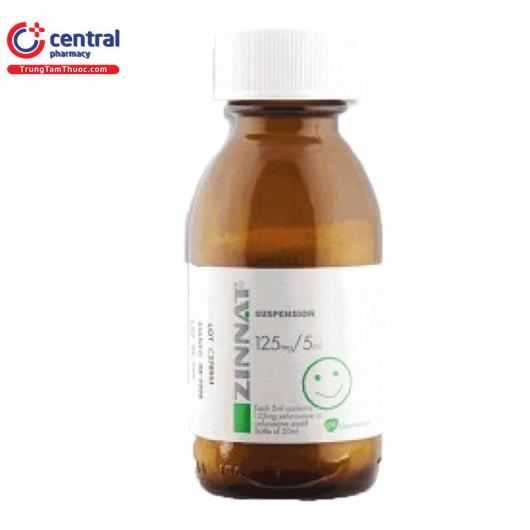 Thuốc Zinnat Suspension 125mg/5ml điều trị viêm phổi, viêm phế quản