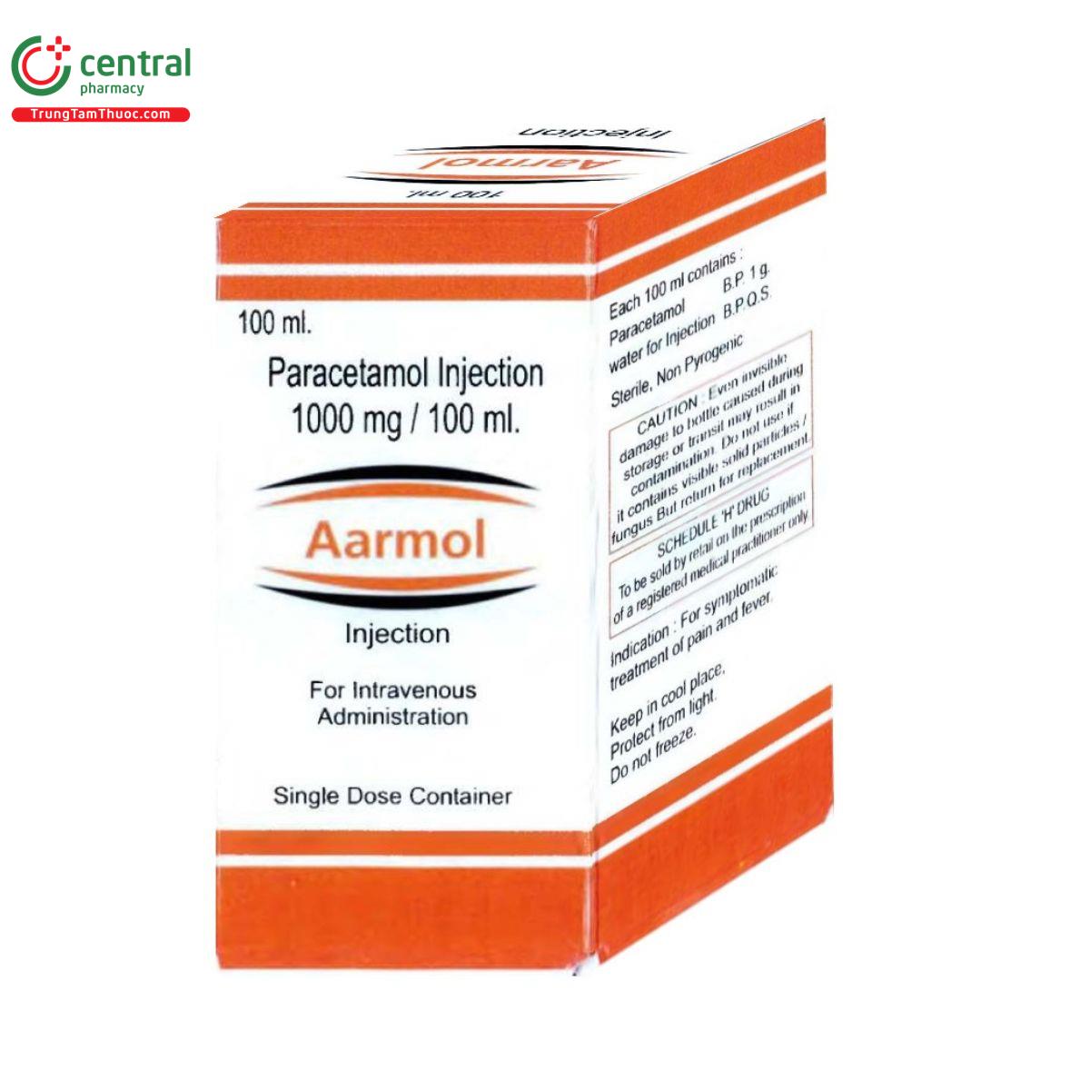 Thuốc Aarmol 100ml điều trị ngắn hạn các chứng đau vừa sau phẫu thuật