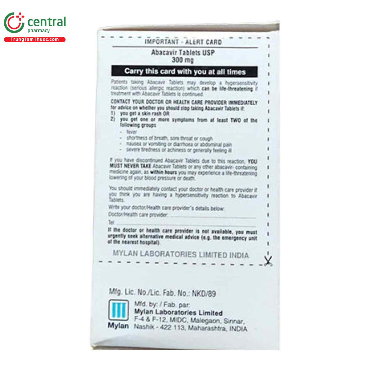 abacavir tablets usp 300mg mylan 7 F2854