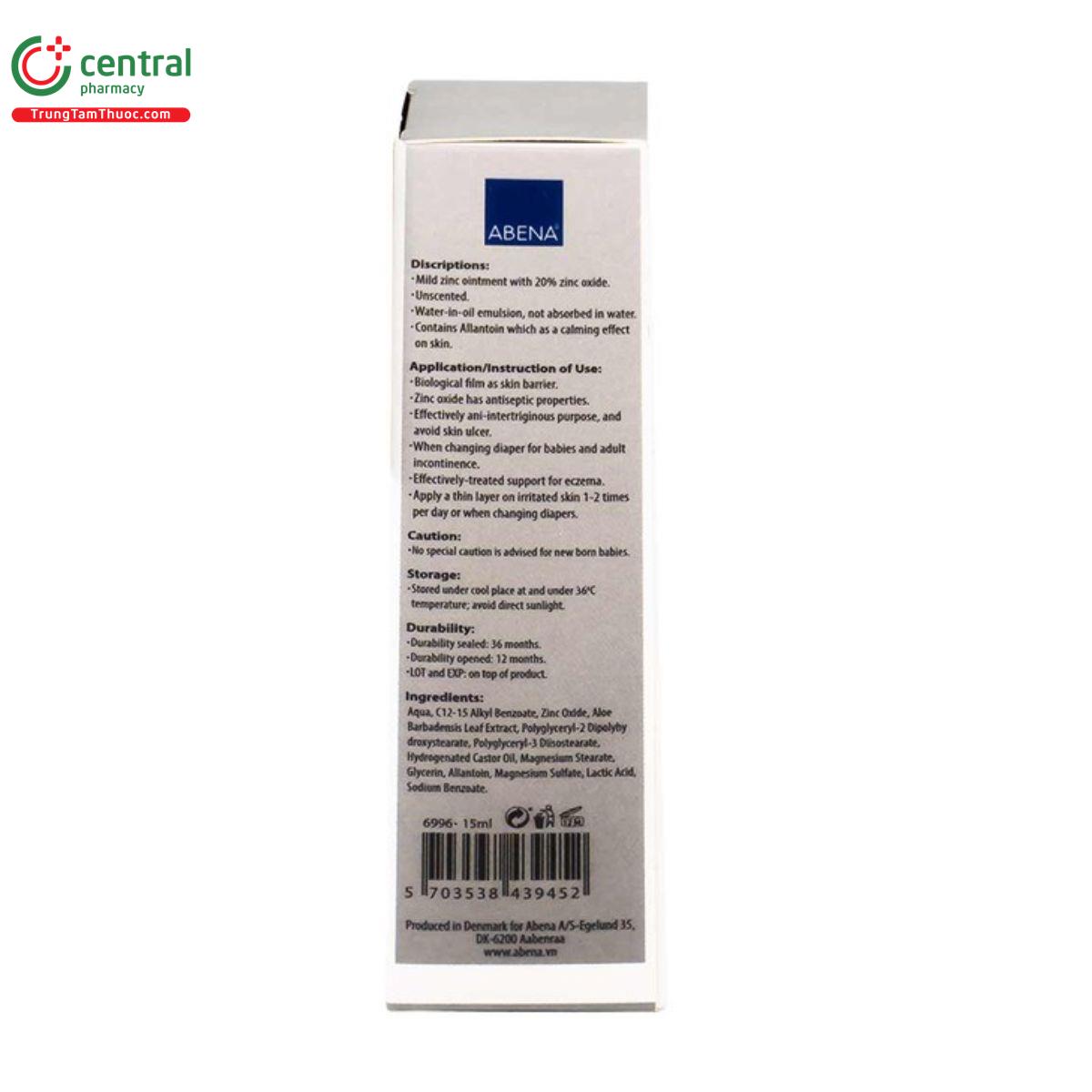 abena zinc ointment 15ml 5 J3440