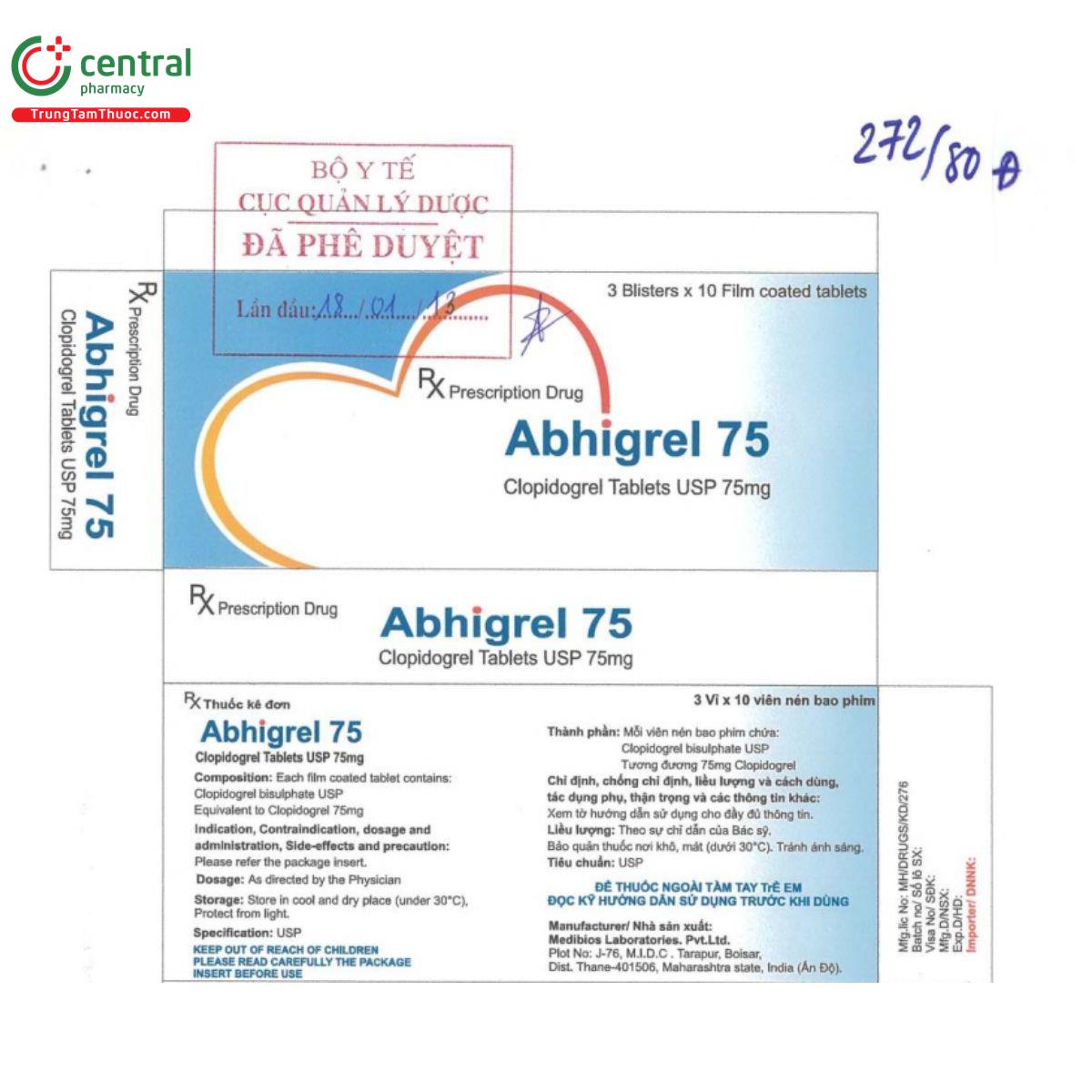 abhigrel 75mg 9 I3220