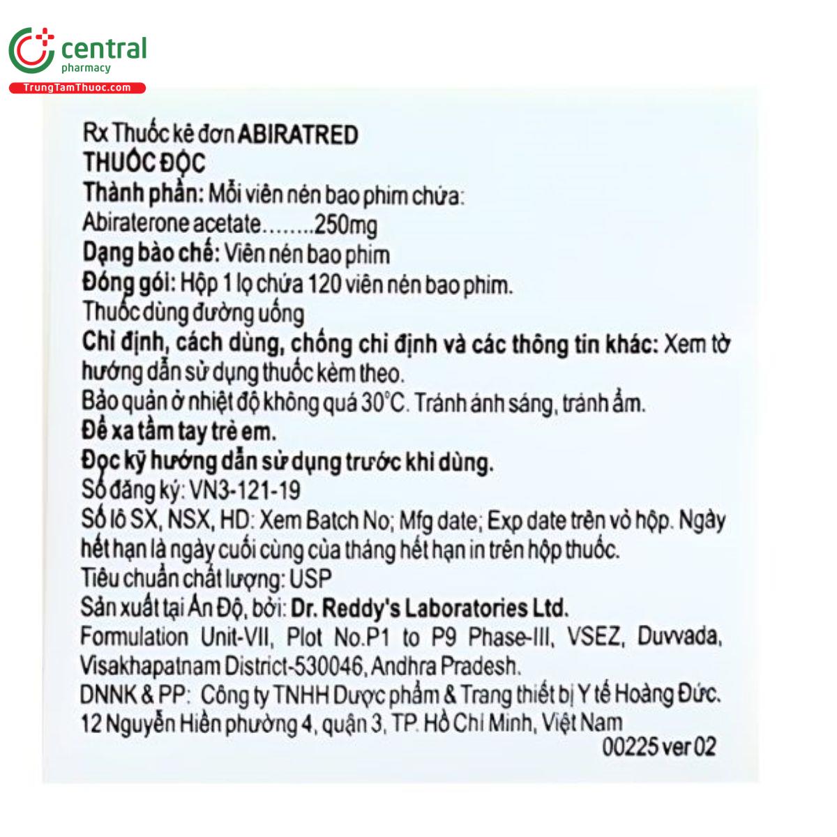 abiratred 250mg abiraterone acetate 111 R7335