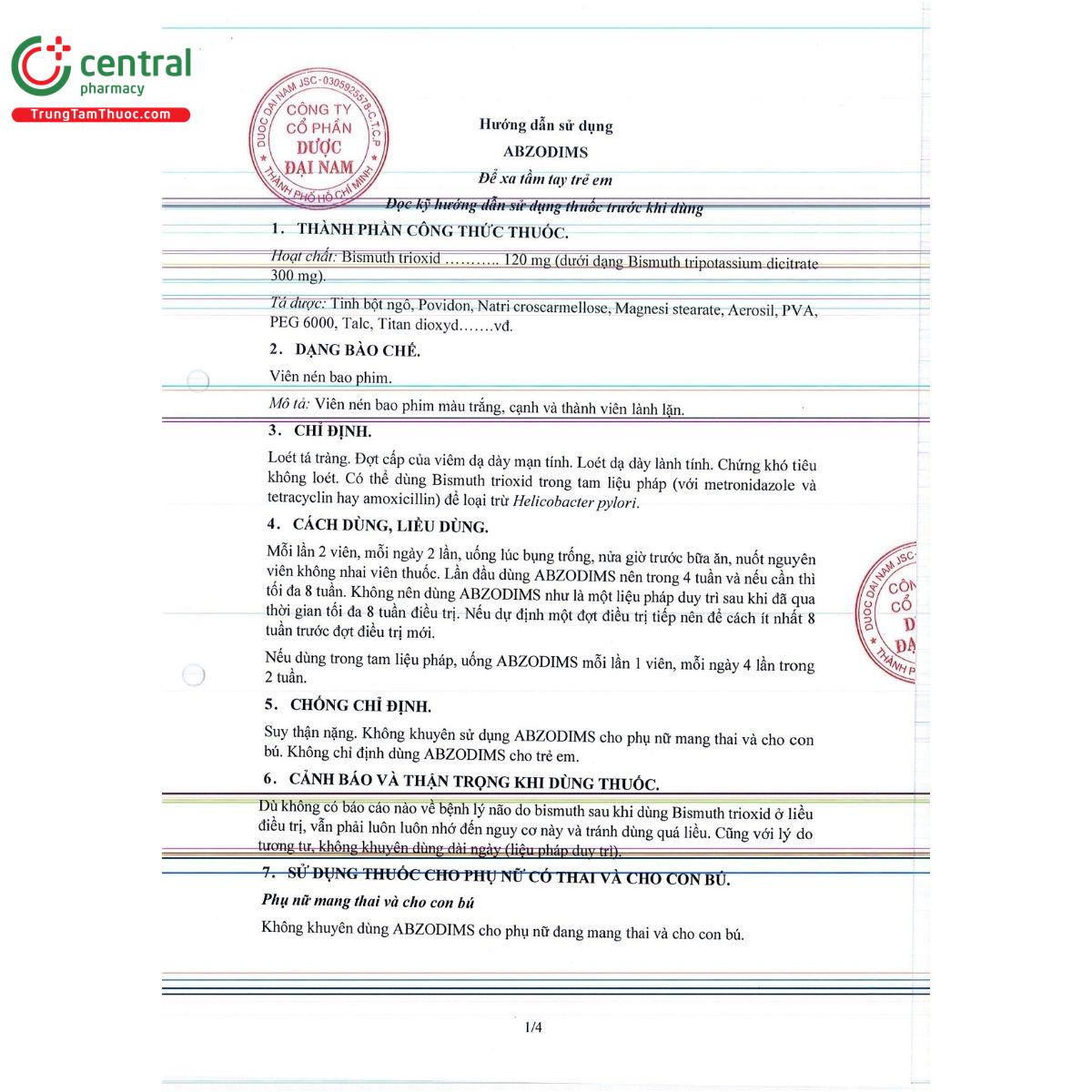 abzodims 120mg 5 B0054