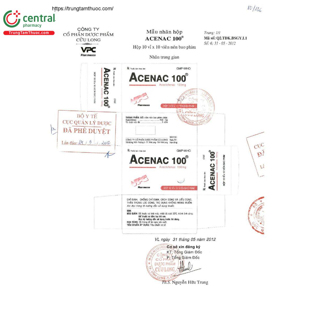acenac 100 6 N5577 acenac 100 6 N5577
