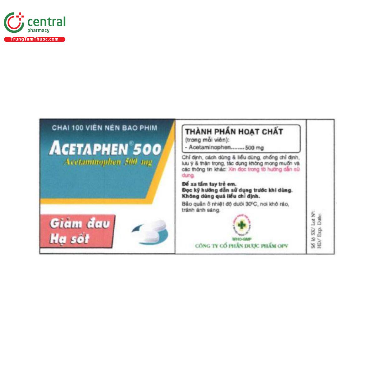 acetaphen 500 4 M5410 acetaphen 500 4 M5410