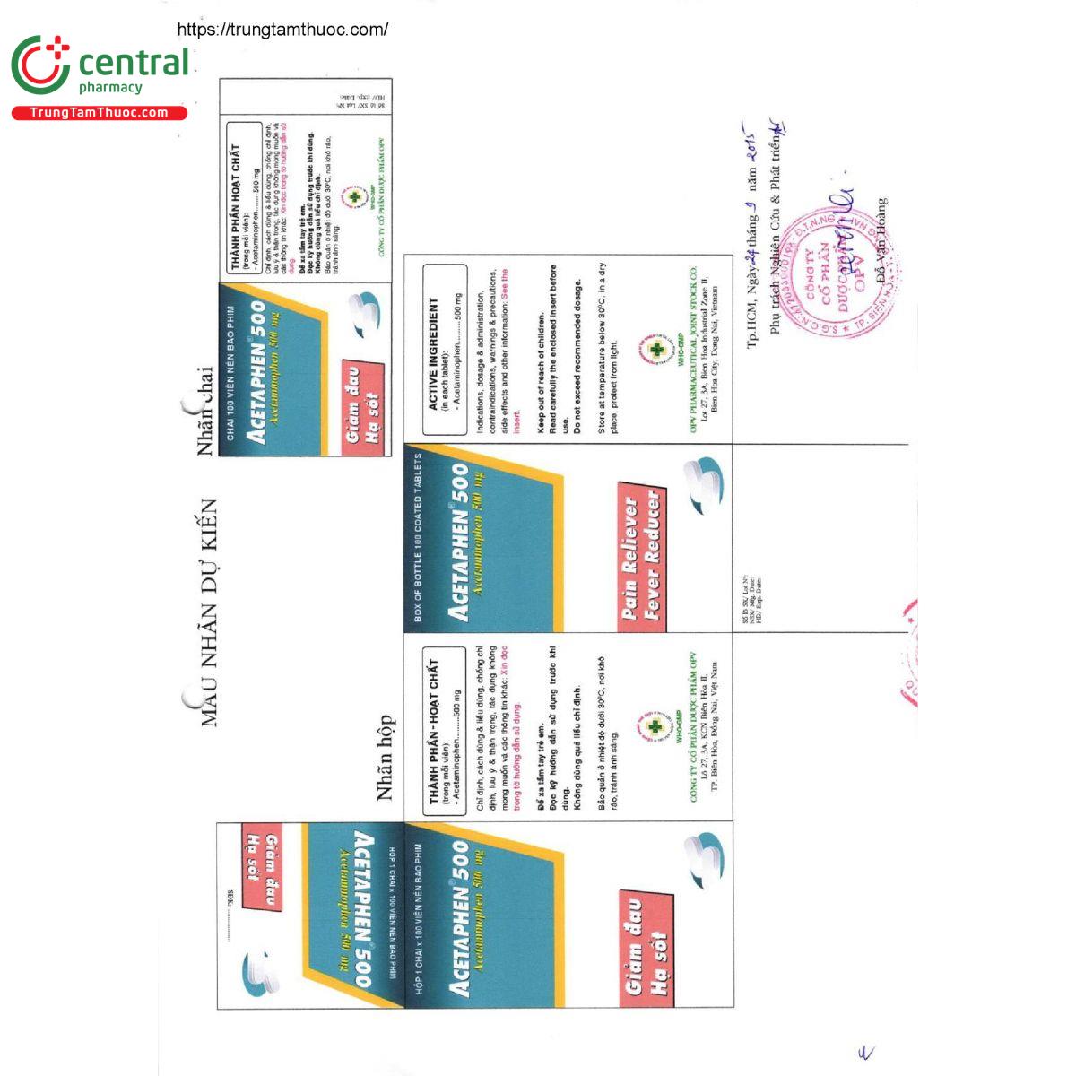 acetaphen 500 5 N5487 acetaphen 500 5 N5487