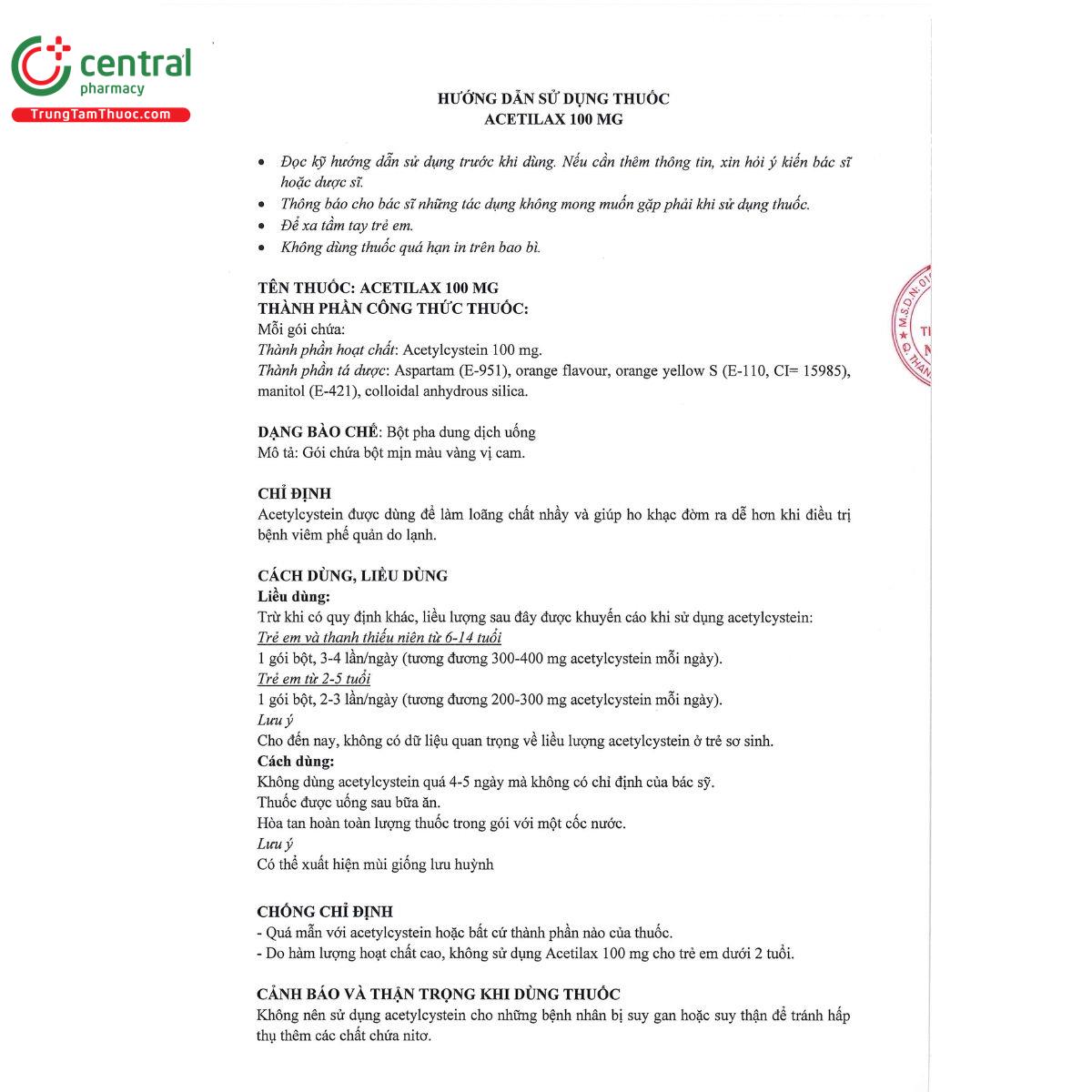 acetilax 100 mg 2 L4350