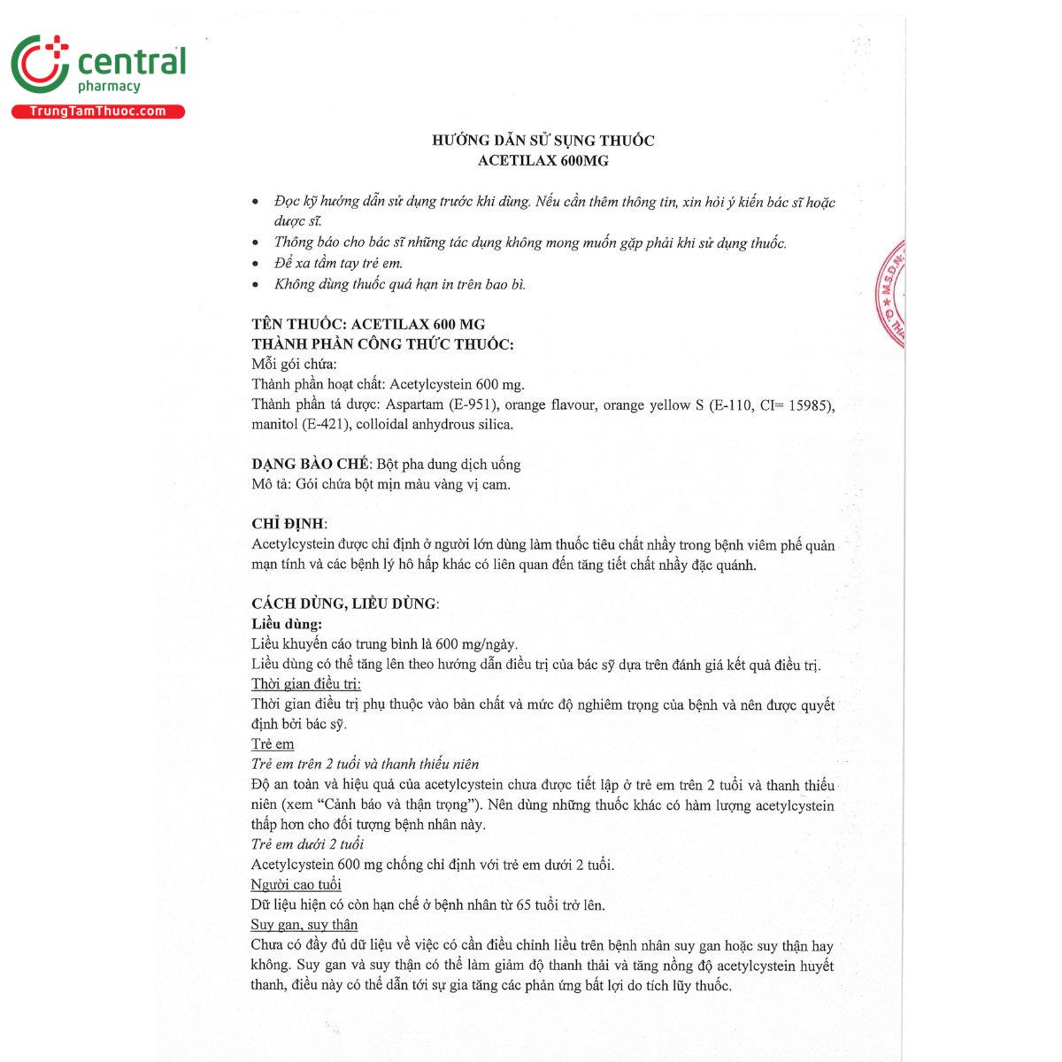 acetilax 600mg 2 D1128
