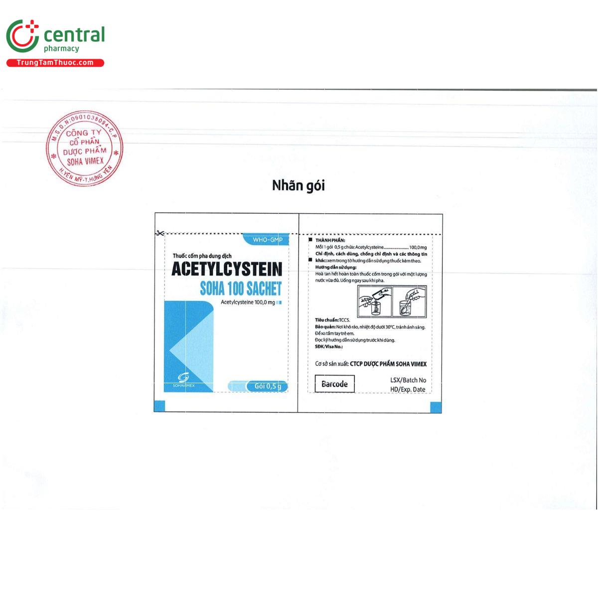 acetylcystein soha 100 sachet 1 D1248