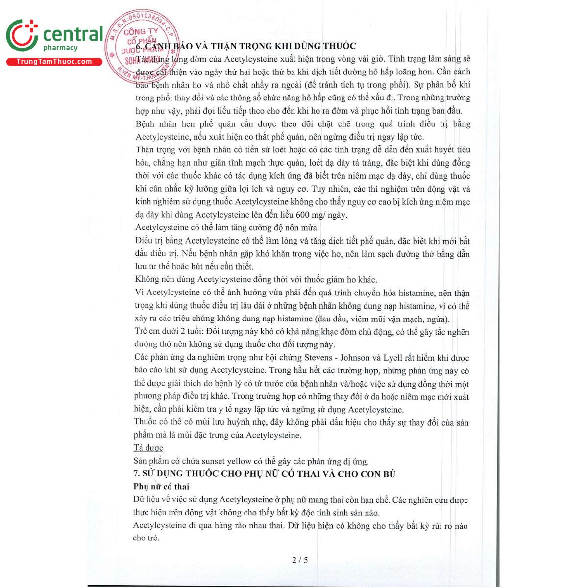 acetylcystein soha 100 sachet E1066