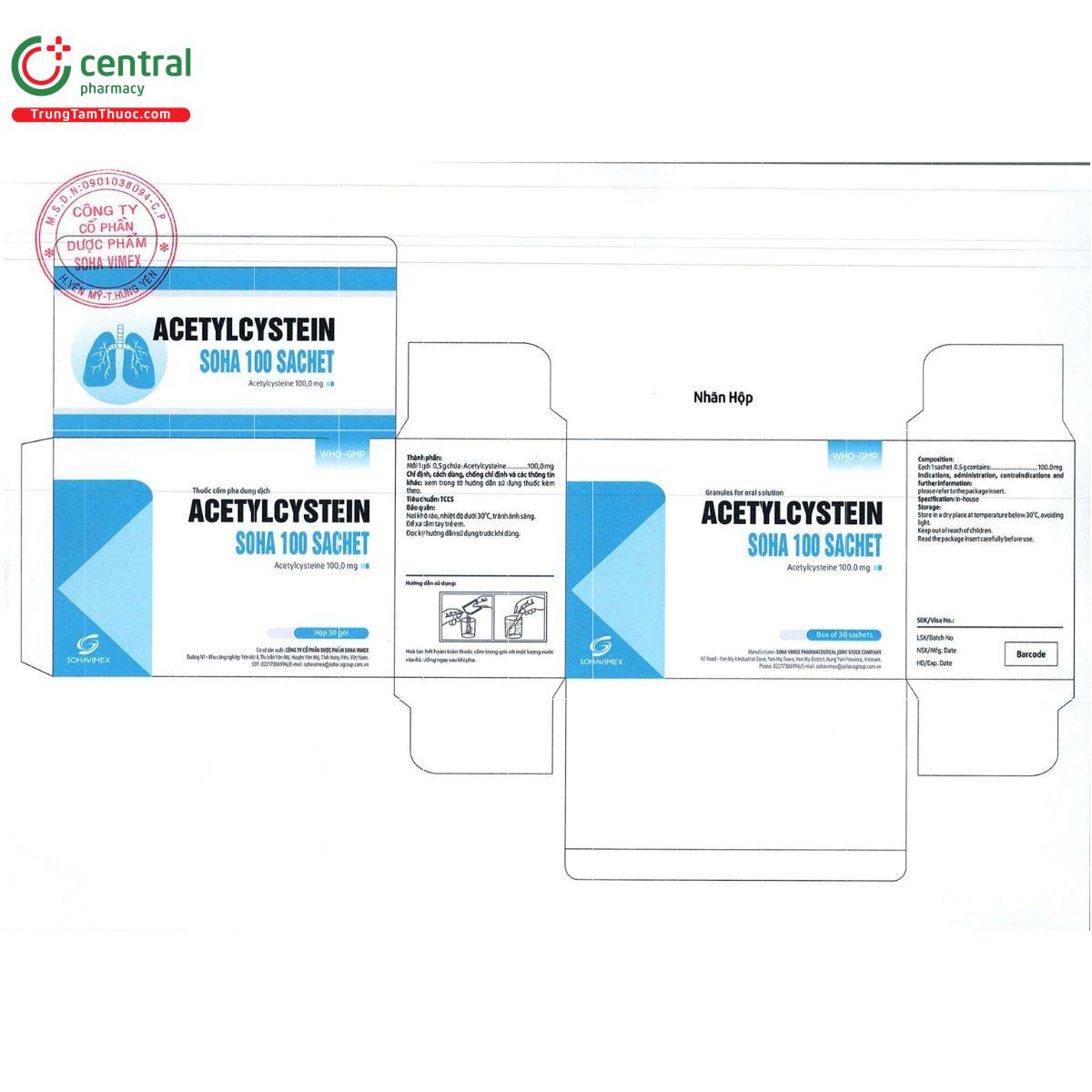acetylcystein soha 100 sachet E1066
