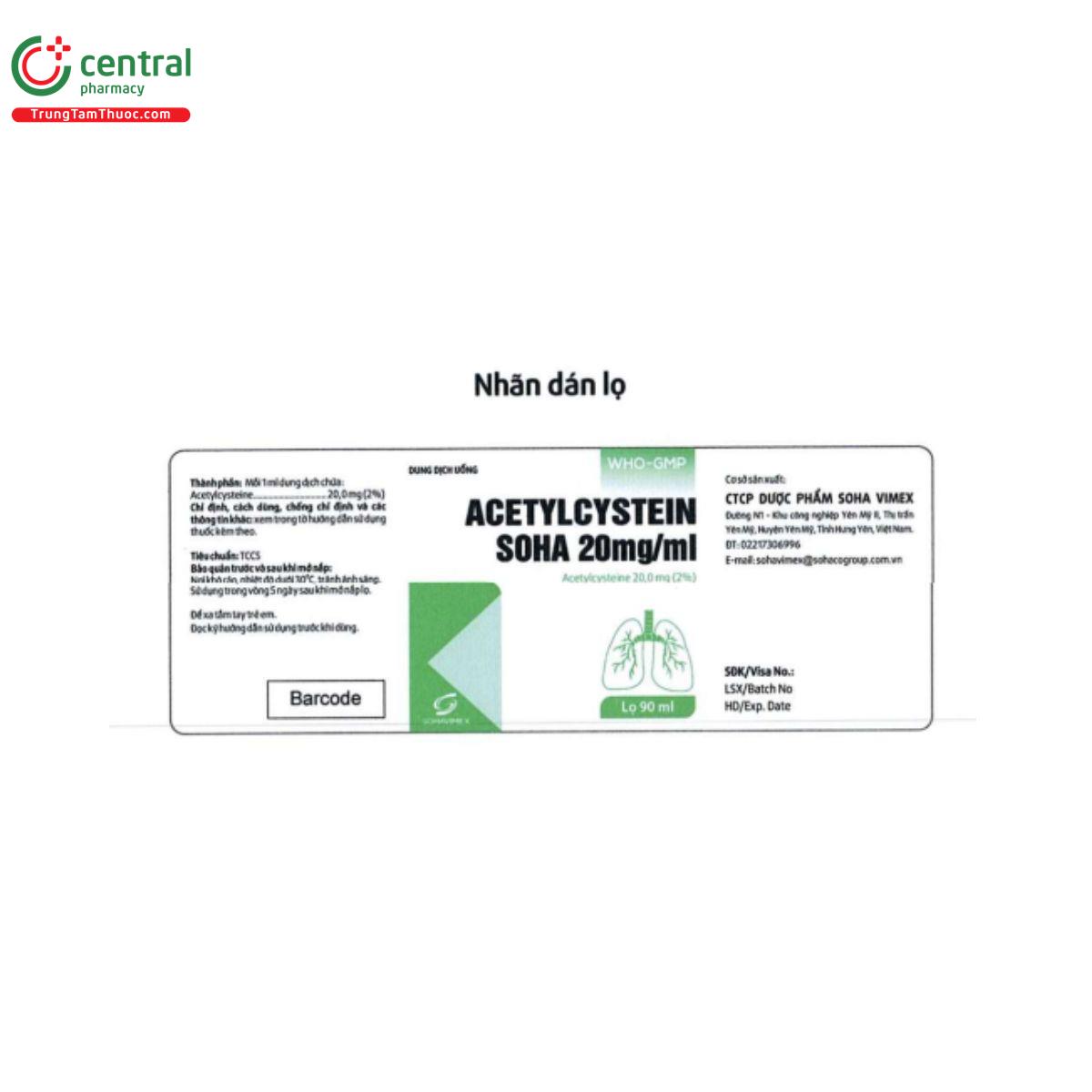 acetylcystein soha 20mg ml 6 V8043