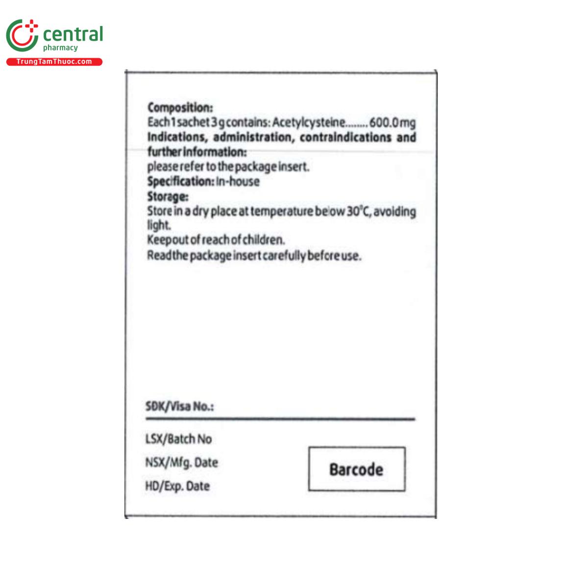 acetylcystein soha 600 sachet 4 C0417 acetylcystein soha 600 sachet 4 C0417