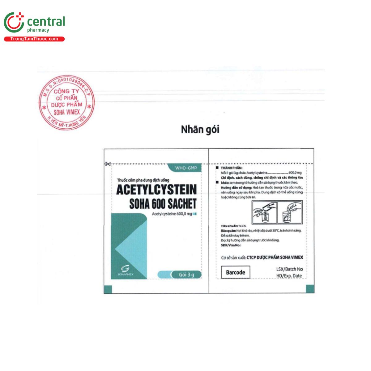 acetylcystein soha 600 sachet 7 M5317 acetylcystein soha 600 sachet 7 M5317