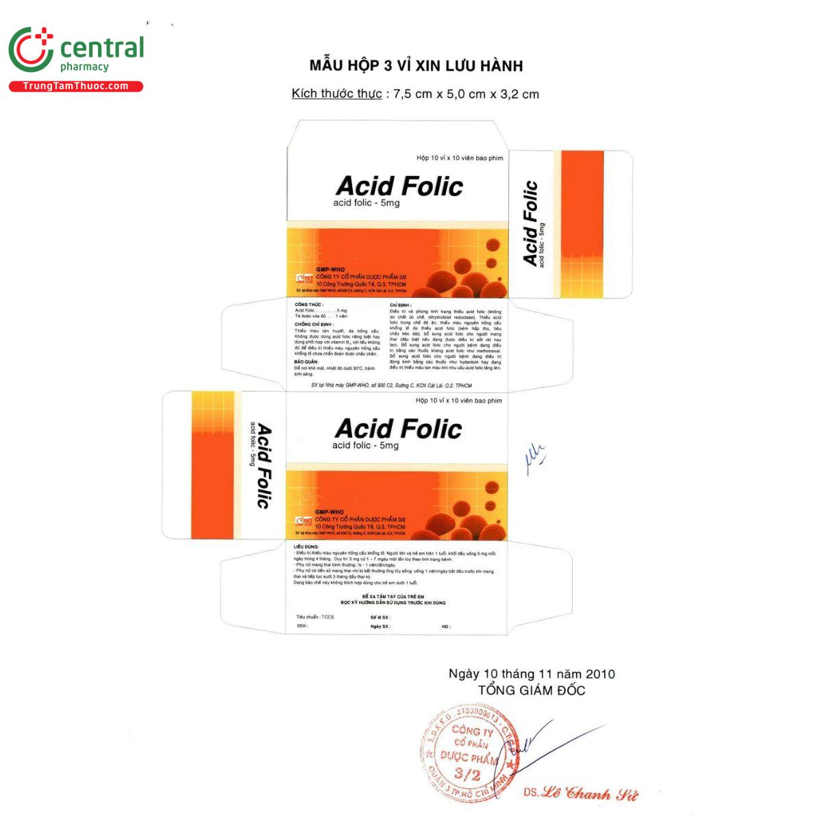 acid folic 5mg ft pharma 3 G2764 acid folic 5mg ft pharma 3 G2764