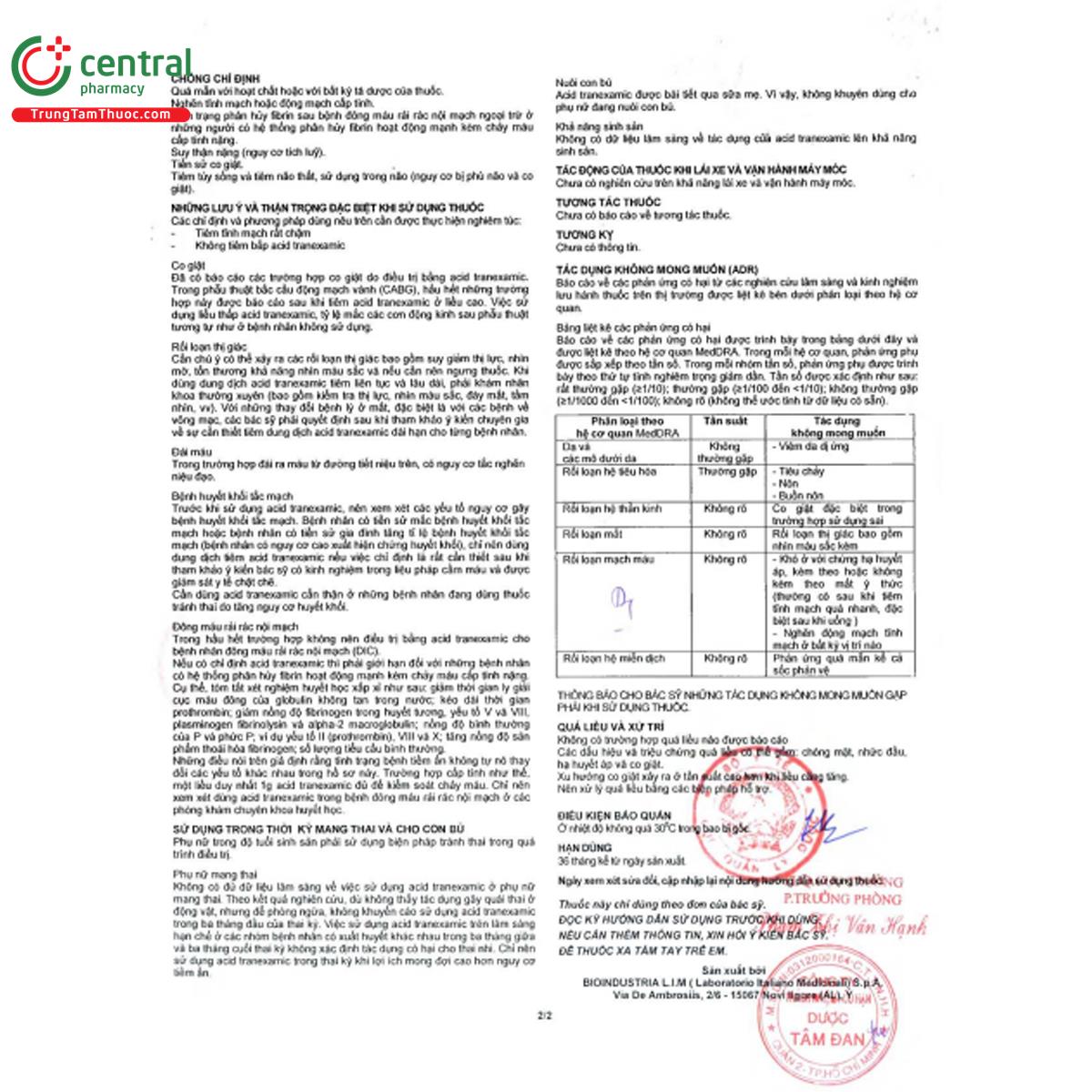 acido tranexamico 500mg5ml 7 G2006